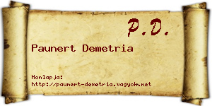 Paunert Demetria névjegykártya